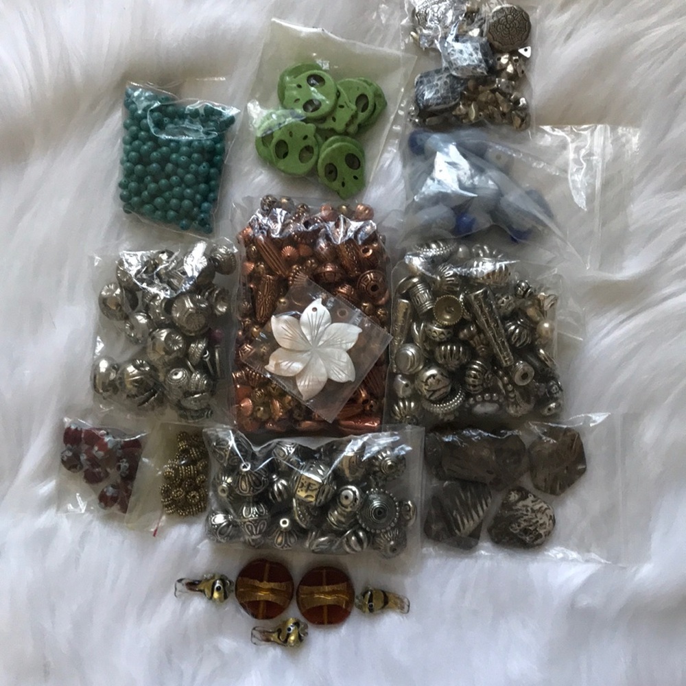 Various bags of beads for Jewelry making